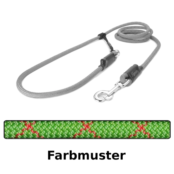 EASYLONG Hundeleine - L - 2m - grün mit roten Linien
